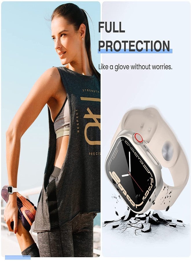 Tensea [3PCS for Apple Watch Screen Protector Case 41mm Series 9/8/7 Accessories, iWatch Protective Face Cover for Women Men, Tempered Glass Film Hard Bumper for iPhone Watch 41 mm - Image 3